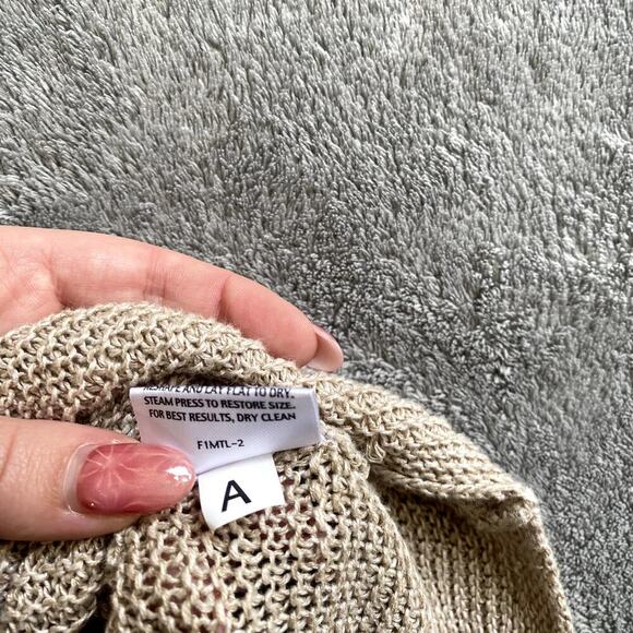 Eileen Fisher Knit Linen Sweater Top Women's XL Boho Cottagecore - Picture 9 of 10